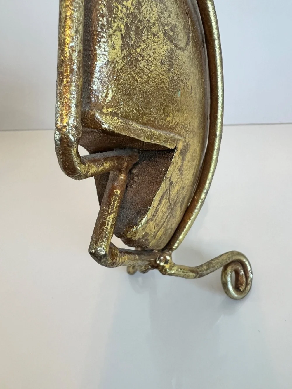 Vintage Handmade Metal Blowfish - Rustic Gold - Fish Sculpture - 11 inch Tall - Picture 11 of 15
